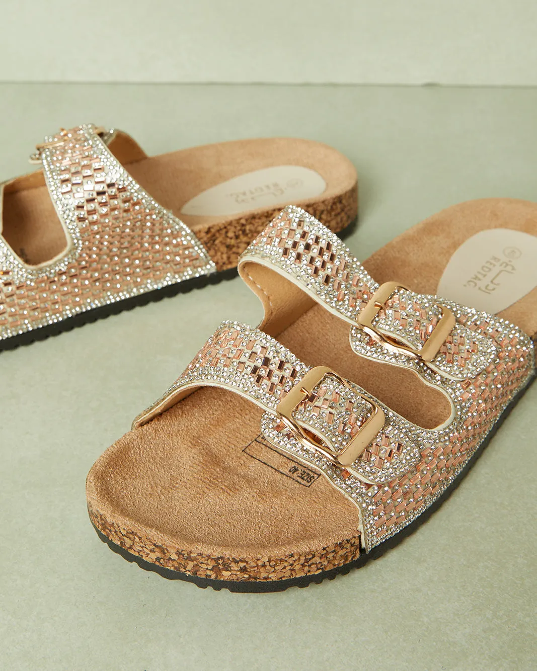 Women Taupe Embellished Mule