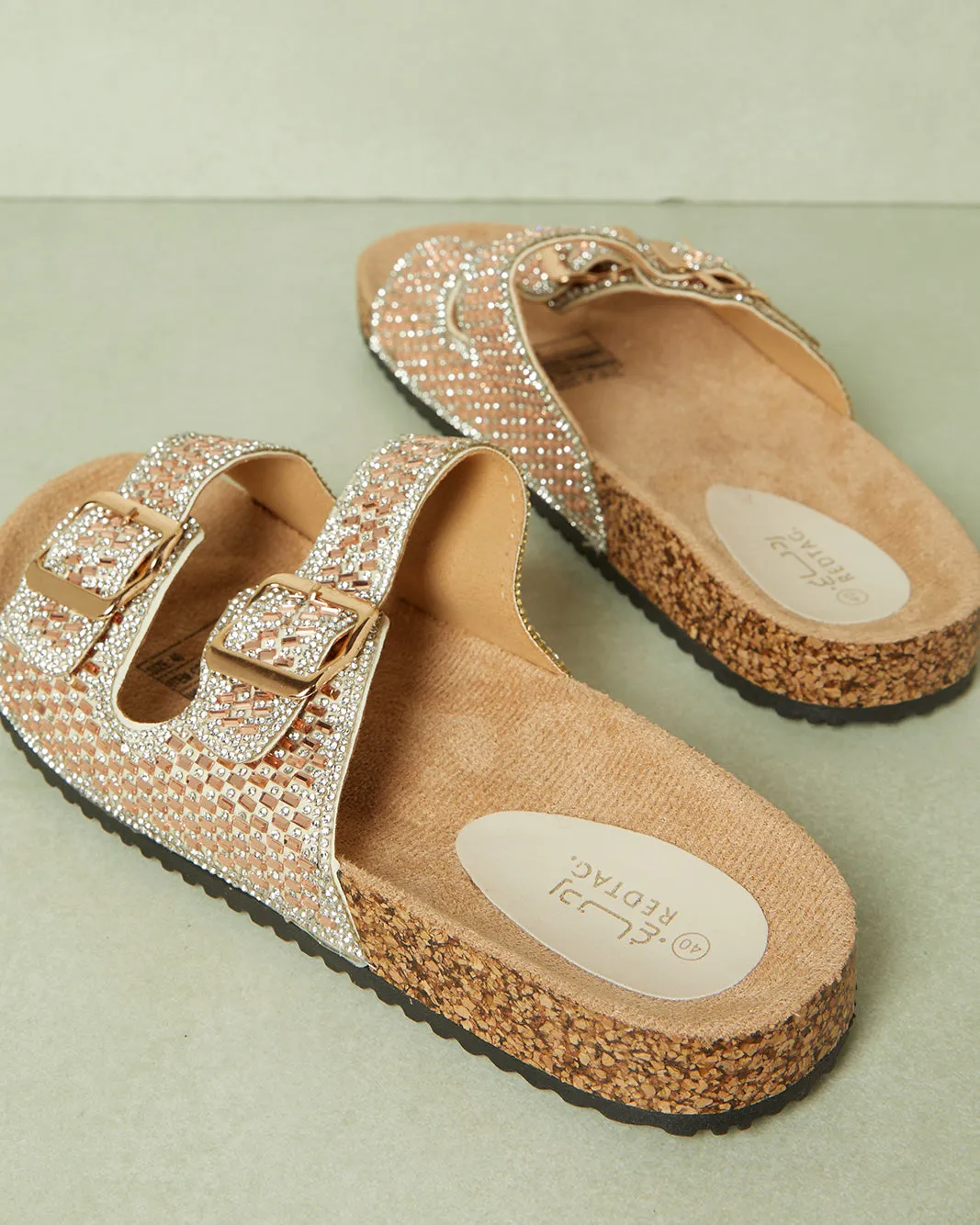 Women Taupe Embellished Mule