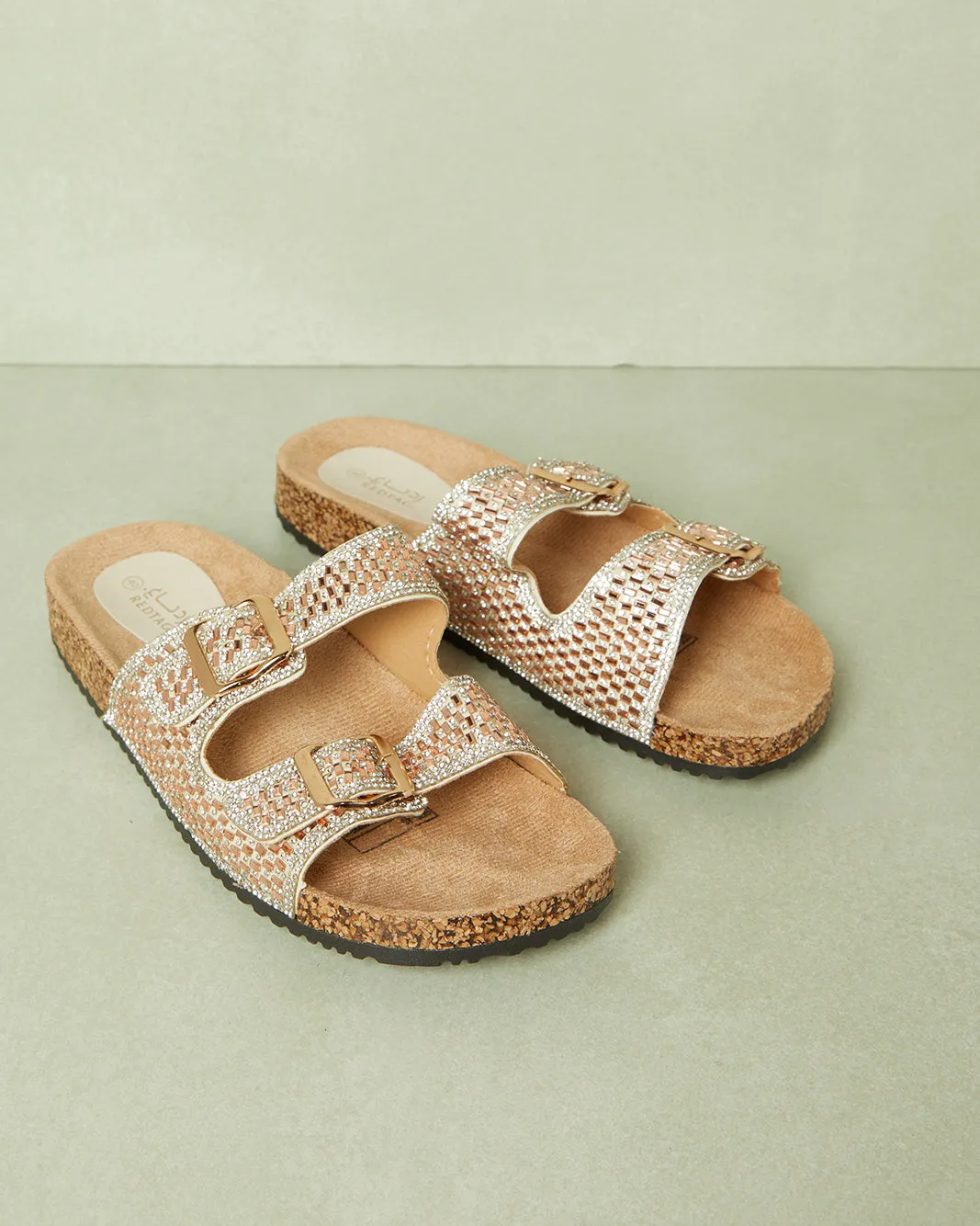 Women Taupe Embellished Mule