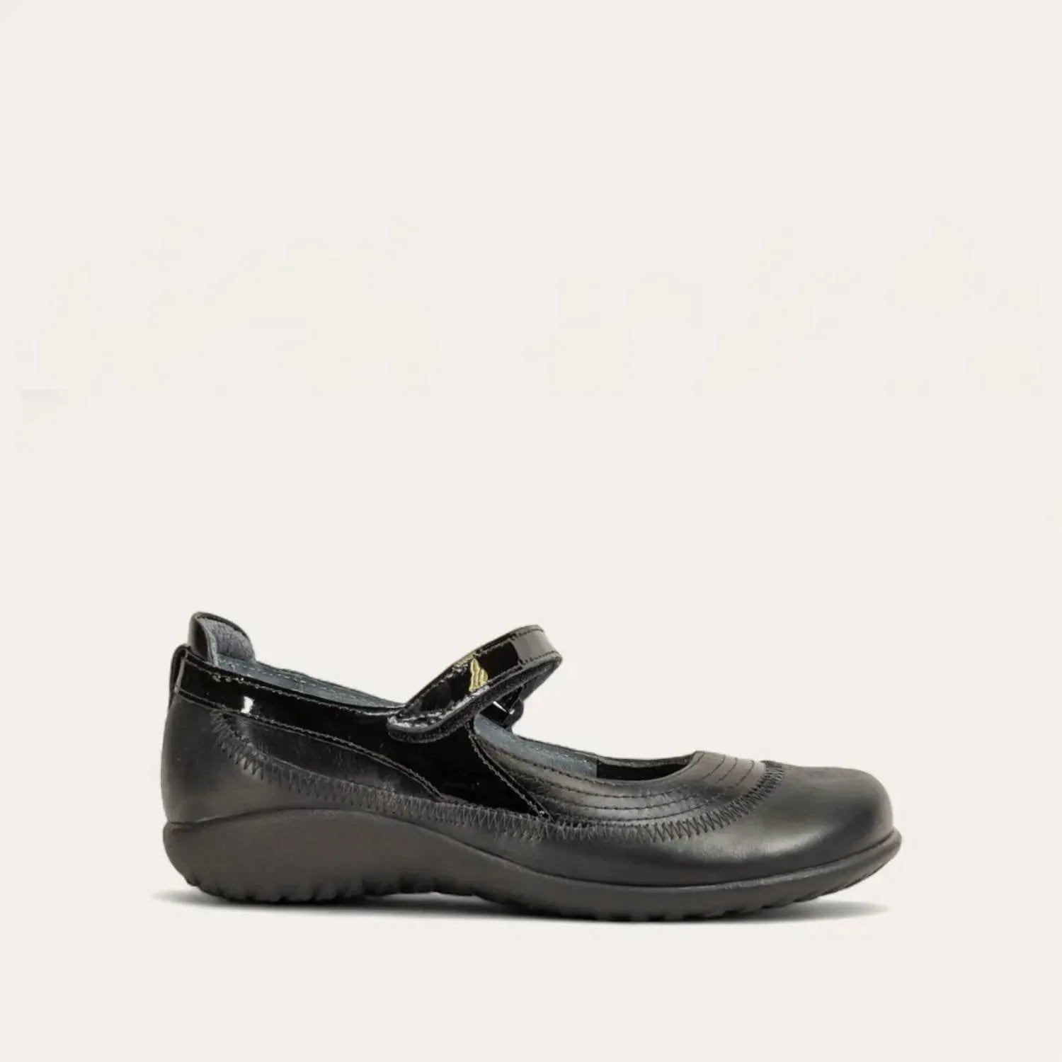 Women's Kirei Mary Jane Shoes - Wide In Black Leather