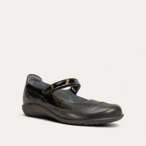 Women's Kirei Mary Jane Shoes - Wide In Black Leather