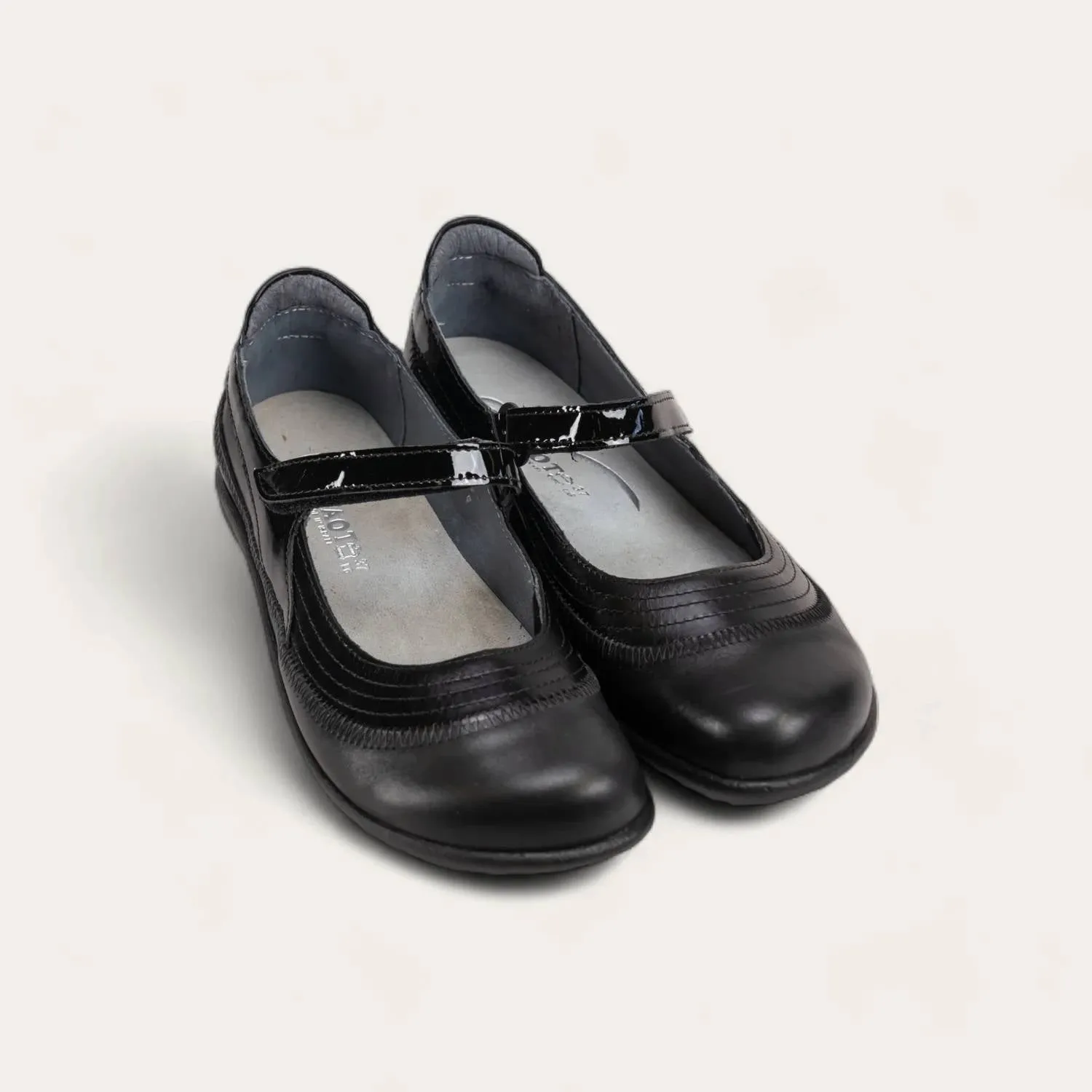 Women's Kirei Mary Jane Shoes - Wide In Black Leather
