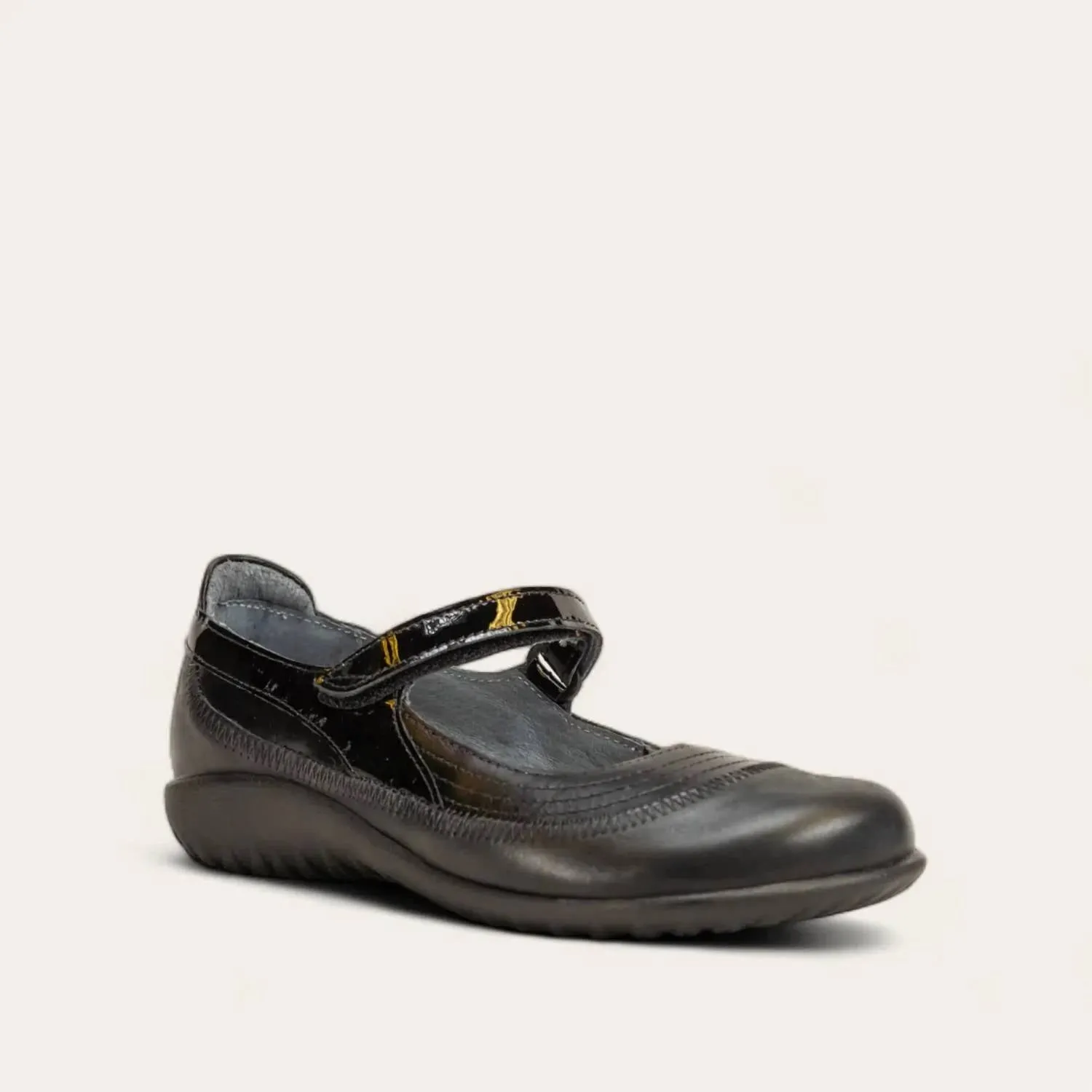 Women's Kirei Mary Jane Shoes - Wide In Black Leather