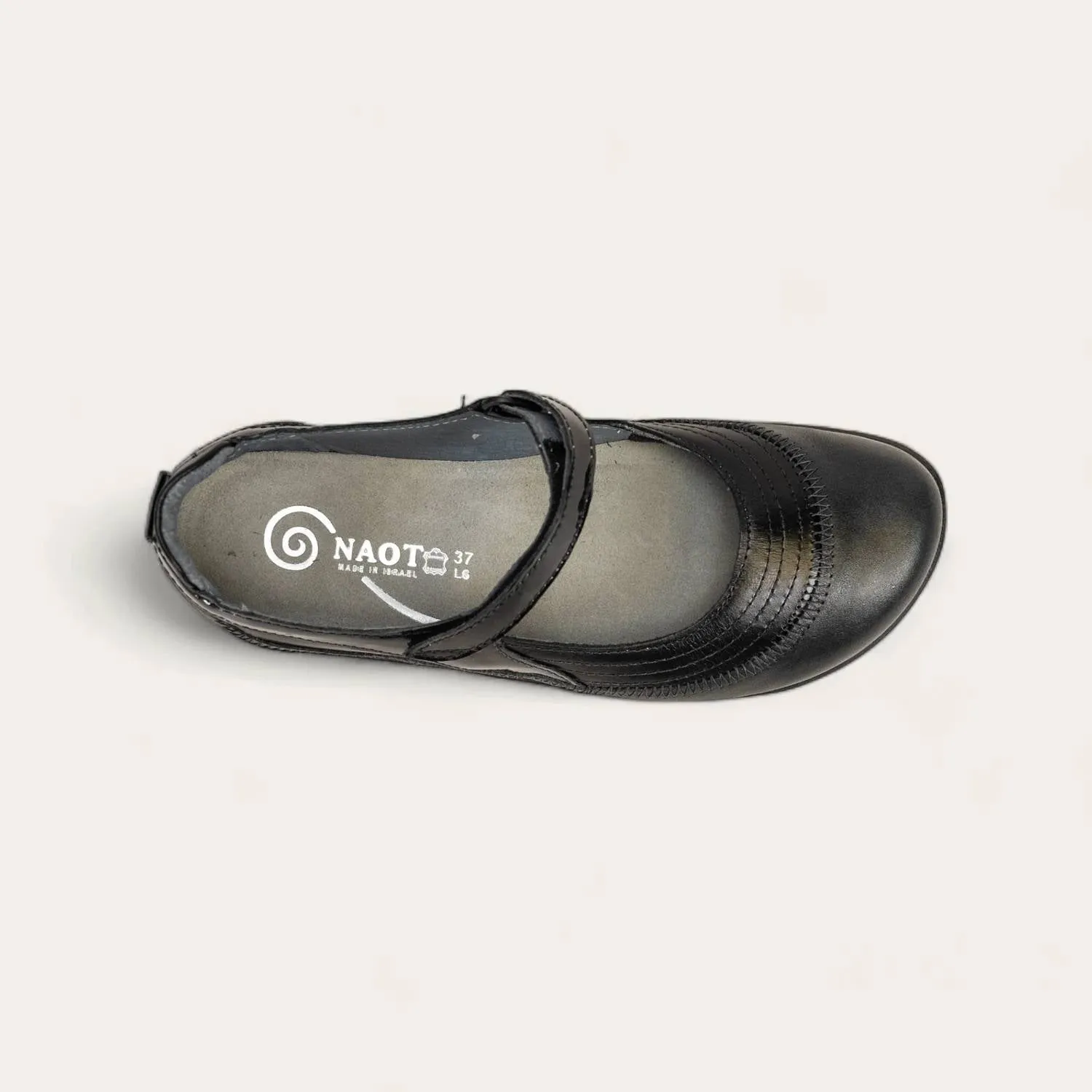 Women's Kirei Mary Jane Shoes - Wide In Black Leather