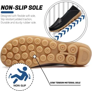 Womens Loafers Shoes Soft Leather Lightweight Classic Penny Slip-on Loafers Outdoor Indooor Walking Driving Moccasins Flats for Womens Nurse Casual Loafers Flats
