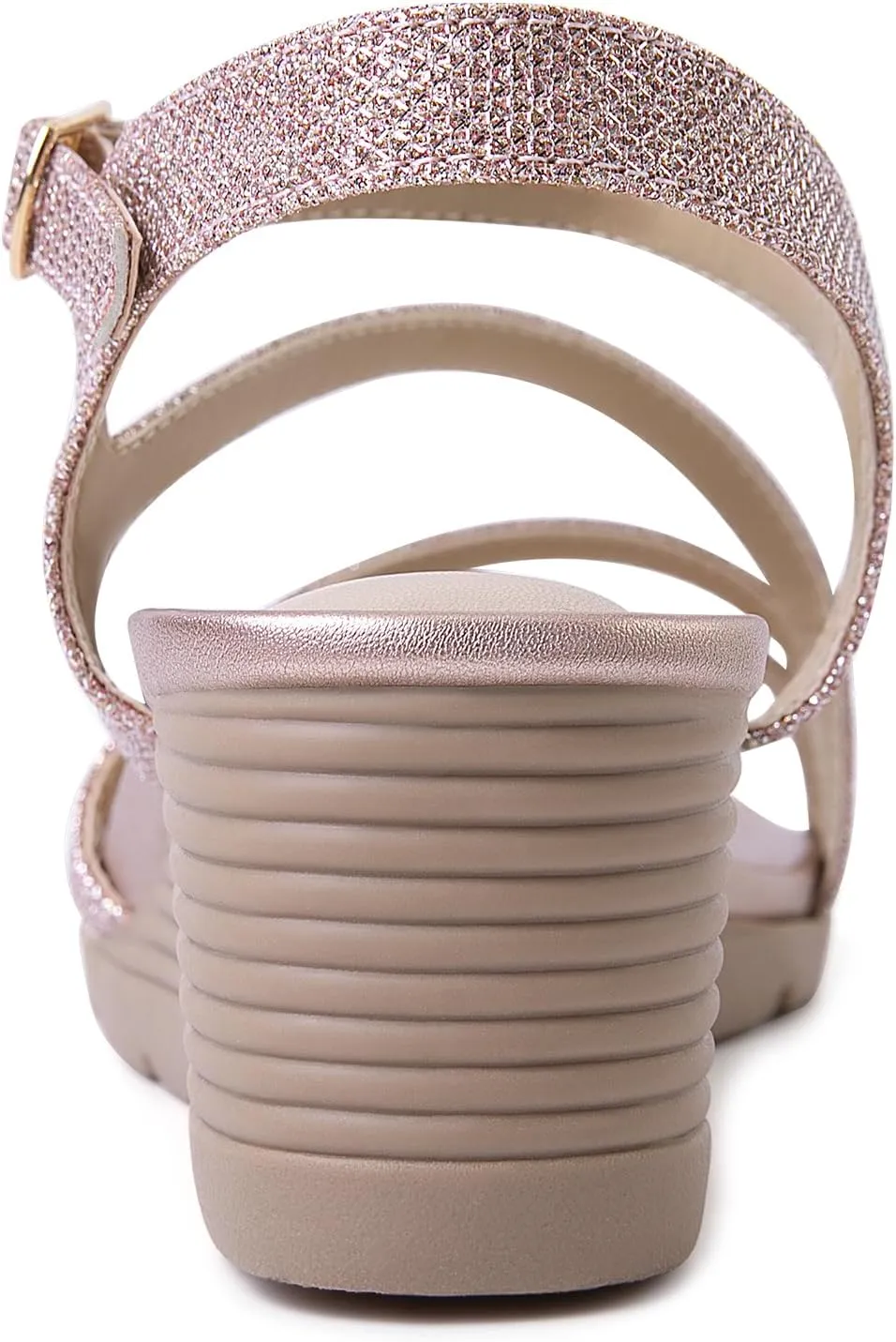 Women's Wedge Sandals Dressy, Comfortable Strappy Low Wedges Womens Open Toe Sandal for Summer