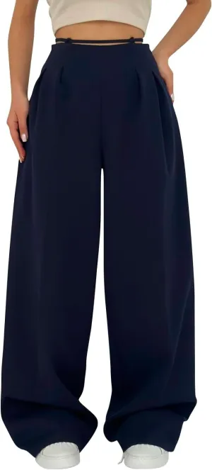 Work Pants Women High Waisted Stretch Wide Leg Dress Slacks Business Casual Suit Trousers Tummy Control Office Bottom